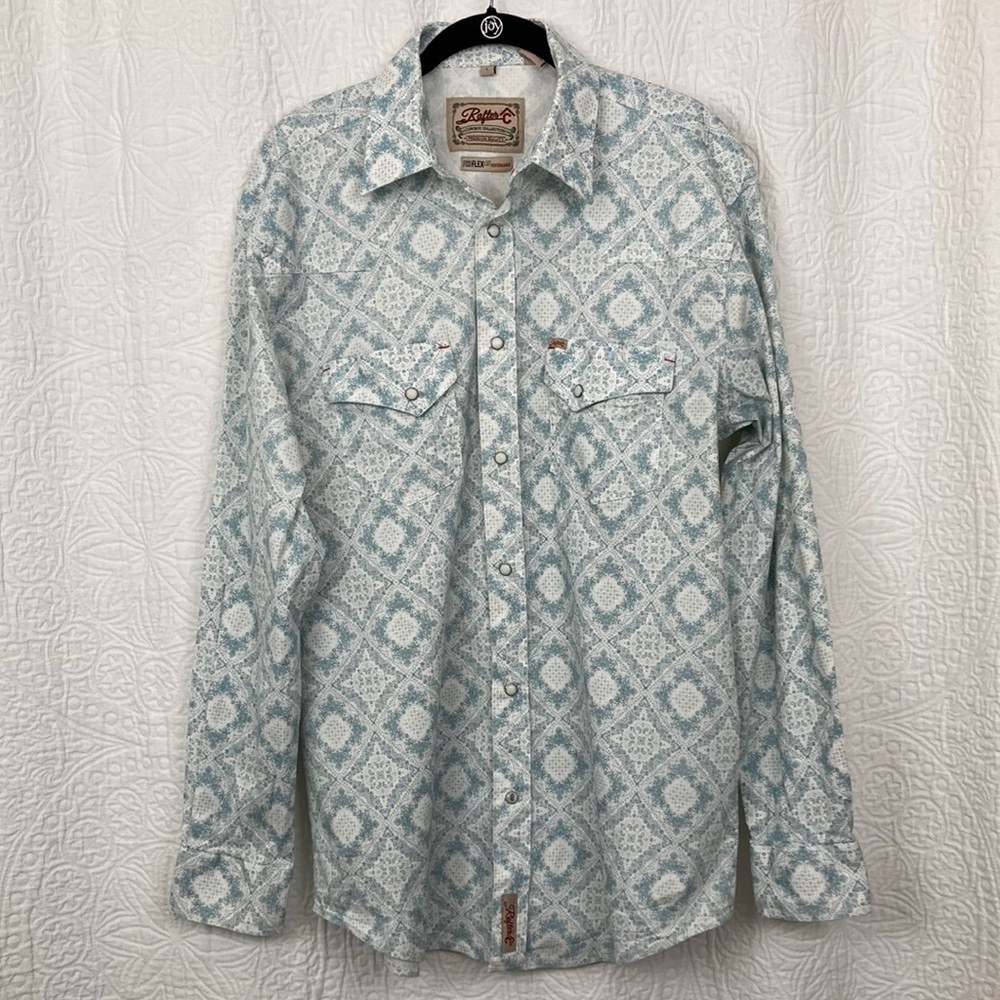 Rafter C Pro Flex 45 Performance Men's Pearl Snap Western Shirt sz Large